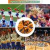 Lovecheer 2PCS Pom Poms Cheerleading Orange and Black Cheer Pompoms Team Spirit Basketball Hockey Baseball Sporting Events Halloween Party Cheering view 4