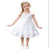 AGQT Toddler Girls Summer Ruffle Dress Sleeveless Flower Girls Birthday Party Dress Solid White Size 4-5T view 1