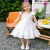 AGQT Toddler Girls Summer Ruffle Dress Sleeveless Flower Girls Birthday Party Dress Solid White Size 4-5T view 3