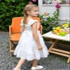 AGQT Toddler Girls Summer Ruffle Dress Sleeveless Flower Girls Birthday Party Dress Solid White Size 4-5T view 4