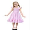 AGQT Toddler Girls Summer Ruffle Dress Sleeveless Flower Girls Birthday Party Dress Solid Pink Size 3-4T view 1