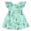 AGQT Girls Ruffle Dress Flutter Sleeve Summer Dress Flower Girls Swiss Dots Flowy Pleated Party Dress Green-Red Blue Flower Size 7-8T view 1