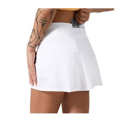 BaronHong Pleated Tennis Skirts for Women with Shorts Pockets High Waisted Athletic Golf Skorts Quick Dry Sports(White,S)