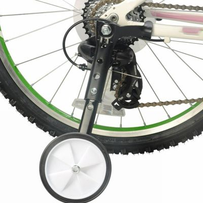 Bicycle Training Wheels, Universal Kids Bicycle Balance Stabiliser Mounted Kit Bike Balance Stabiliser Assist, Heavy Duty Adjustable Bike Training Wheels for 16 to 24 Bicycles(Black)