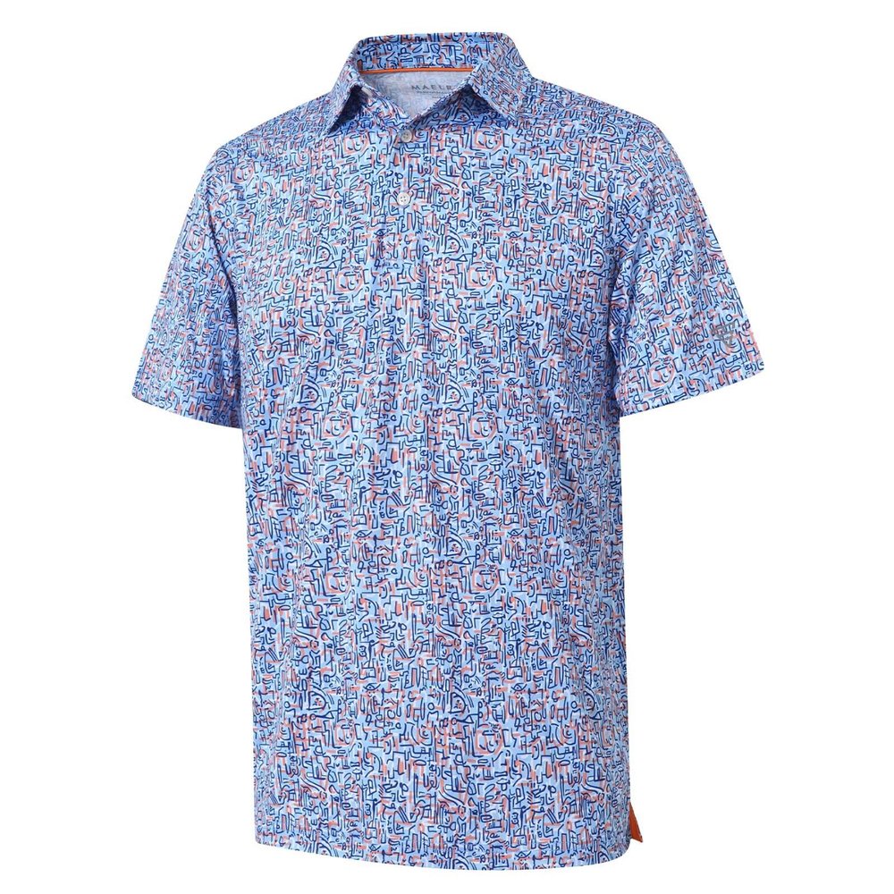 Golf Shirts for Men Dry Fit Short Sleeve Print Performance Moisture Wicking Polo Shirt