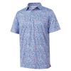 Golf Shirts for Men Dry Fit Short Sleeve Print Performance Moisture Wicking Polo Shirt view 1