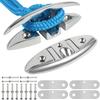316 Stainless Steel Boat Cleats 5 Inch, Marine Grade Dock Cleats with Stainless Steel Bolts and Back Plate,Boat Dock Cleats Folding Dock Cleats for Deck and Boat (2 Pack) view 1