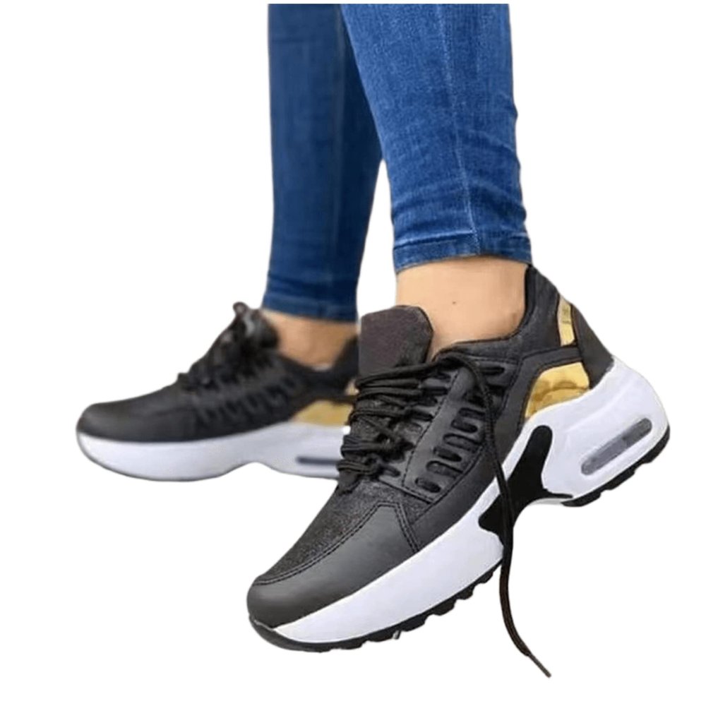 Ladmiple Sneakers For Women Black Pink Women's Slip on Sneakers Fashion Casual Athletic Gym Tennis Running Shoes Non Slip Comfort Breathable Platform Walking Shoes