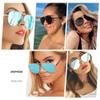 ANDWOOD Oversized Aviator Sunglasses for Women Big Large UV Protection Fashion Sun glasses UV Protection Black Mirrored Ice Blue Silver Shades view 4