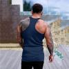 Ymosrh Running Shirts for Men, Mens Undershirts Sleeveless Men Tshirts White Tank Tall Men's Solid Color Tightening Spring/Summer Knit Vertical Stripe Bodybuilding Fitness Vest I-Line (XL, Navy-1) view 4