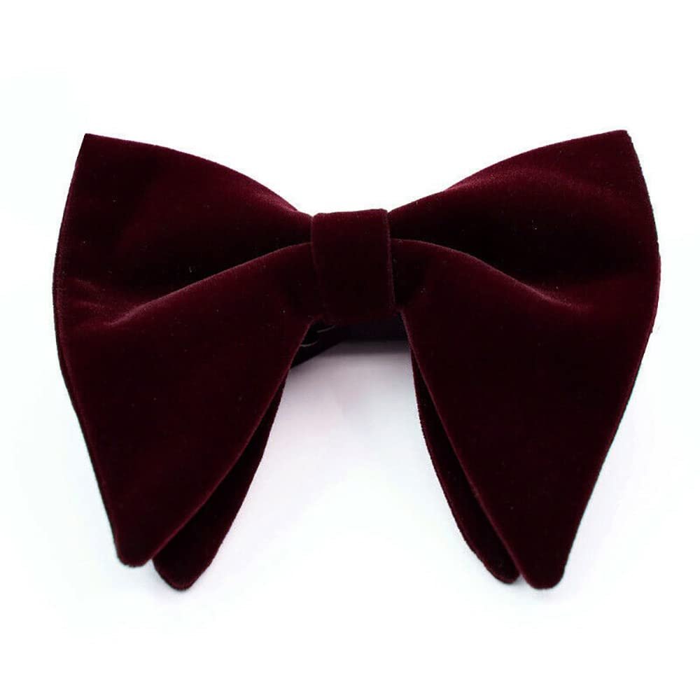 Velvet Bow Ties for Men Oversize Pre-tie Bowtie Cufflink Pock Square Set Tuxedo Bowties