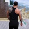 Ymosrh Mens Tank Top, Top Men Sleeveless Undershirts for A-Shirt Tank Top Men's Solid Color Tightening Spring/Summer Knit Vertical Stripe Bodybuilding Fitness Vest I-Line Under Shirts (XXL, Black-1) view 4