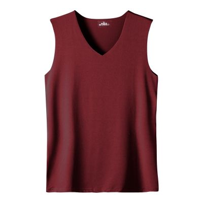 Ymosrh Tank Tops Men, Men's Tank Tops Tall Shirts for Men Sleeveless T-Shirt Summer Ice Silk Traceless Thin Breathable Color V-Neck Top White Tank Shirts Dry Fit Mens Tank Tops Big and A (4XL, Wine)