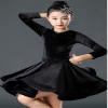 OTMYIGO Girl Latin Dance Dress Tango Salsa Dancewear Dress Ballroom Competition Party Stage Performance Practice Costumes,Black,3XS view 2