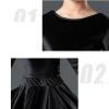 OTMYIGO Girl Latin Dance Dress Tango Salsa Dancewear Dress Ballroom Competition Party Stage Performance Practice Costumes,Black,3XS view 4
