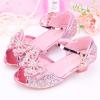Children Shoes With Diamond Shiny Sandals Princess Shoes Bow High Heels Show Princess Shoes Boys' Loafers (Pink, 12 Little Child) view 2