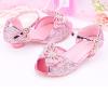 Children Shoes With Diamond Shiny Sandals Princess Shoes Bow High Heels Show Princess Shoes Boys' Loafers (Pink, 12 Little Child) view 3
