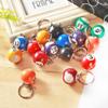 Wmool 16 Pcs Billiard Ball Keychain 25mm Diameter Ball Keyring Charm Personalized Gift for Boys Girls, Billiards Lover view 3