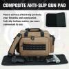 VEAGIA Range Bag,Pistol Case,Gun Range Bags For Handguns And Ammo Pouch 2 Pistols Soft Carrying Shooting Bag (Brown 3.0) view 4