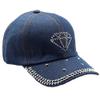 Forest & Twelfth Fashion Bling Baseball Cap Hat, Embellished with Crystal Rhinestones, Faux Gemstones, Embroidery (Diamond) view 1