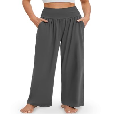 Gracyoga Womens Wide Leg Yoga Pants Flowy Lounge Pajamas Pants with Pockets