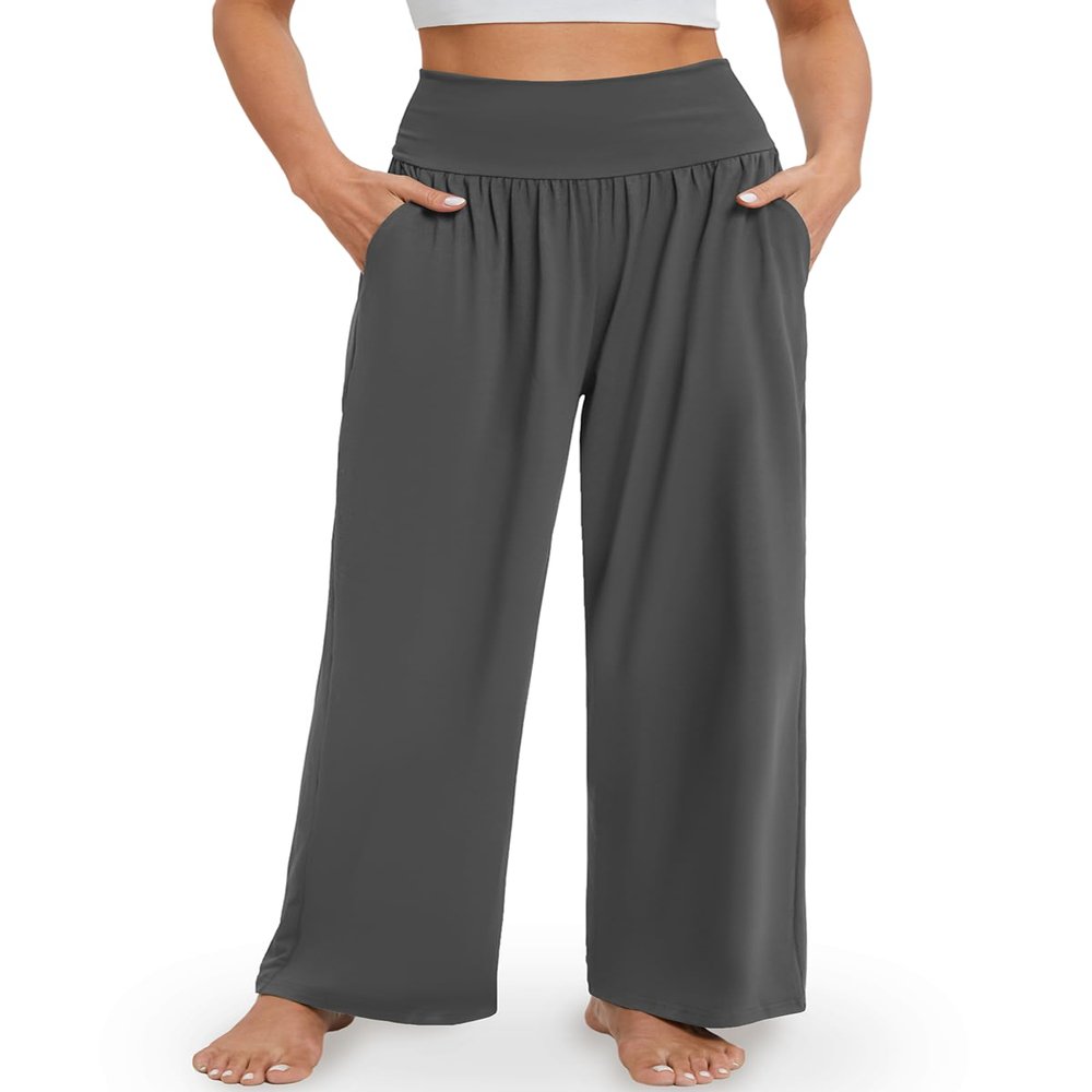 Gracyoga Womens Wide Leg Yoga Pants Flowy Lounge Pajamas Pants with Pockets