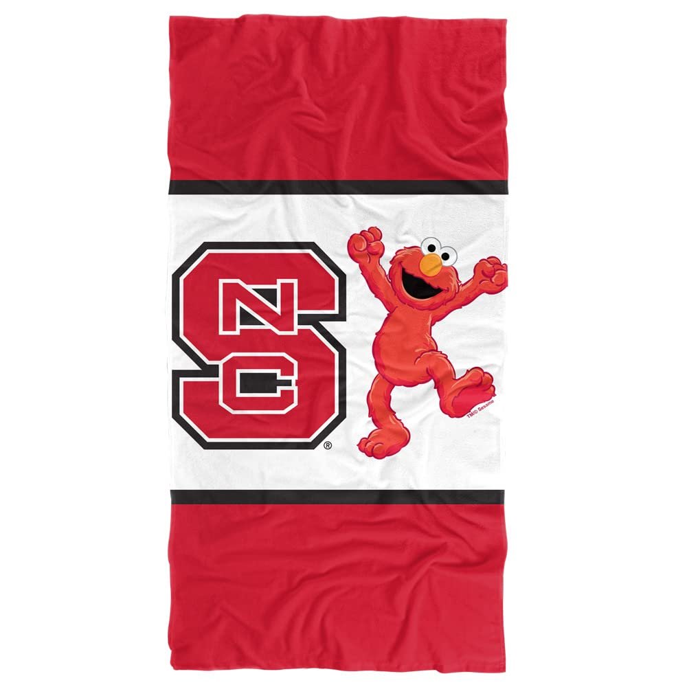 LOGOVISION North Carolina State University x Sesame Street Beach Towel, 30"x60" Primary Logo & Elmo Beach Towel