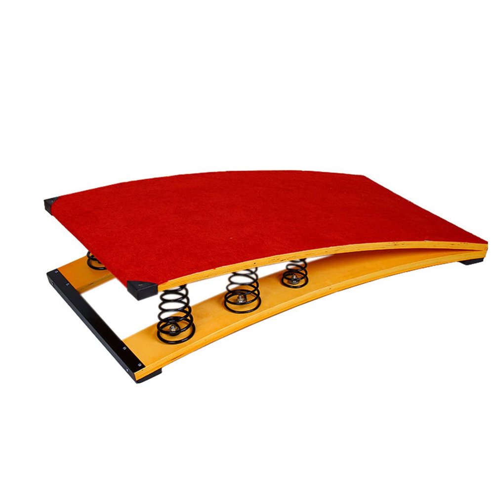 HAIXHX School Gymnastics Spring Board for Adults/Teens, 6 Springs Wood Springboards Non-Slip Bouncy Springs Floor, Fitness/Vaulting Training Use (Color : Red)