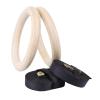 EVTSCAN Wooden Gymnastic Rings with Adjustable Straps - Children's Gymnastic Rings for Core Workout Crossfit Bodyweight Training(A) view 3