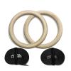EVTSCAN Wooden Gymnastic Rings with Adjustable Straps - Children's Gymnastic Rings for Core Workout Crossfit Bodyweight Training(A) view 4