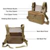 Clakllie Chest Bag Pack Vest Pouch Bag for Men Running Workouts Chest Rig Bag Radio Harness Bag with Mesh Pocket,Khaki view 4