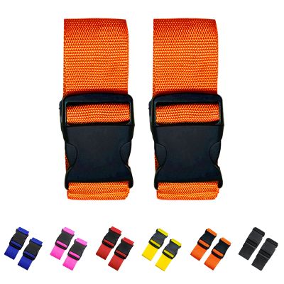 2 Pack Suitcase Straps, Bright Color Adjustable Luggage Belts, TSA Approved (Orange)