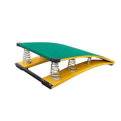HAIXHX Wooden Adults Teens Springboard, Pro Curved Spring Board with 6 Manganese Steel Springs for Home Room Athletics Training Ground (Color : Green)