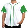 DIGITMON Men's Baseball Jersey Button Down Premium Hip Hop T Shirts Sports Uniform Green Sleeve, Small view 1