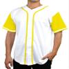 DIGITMON Men's Baseball Jersey Button Down Premium Hip Hop T Shirts Sports Uniform Yellow Sleeve, Large view 1