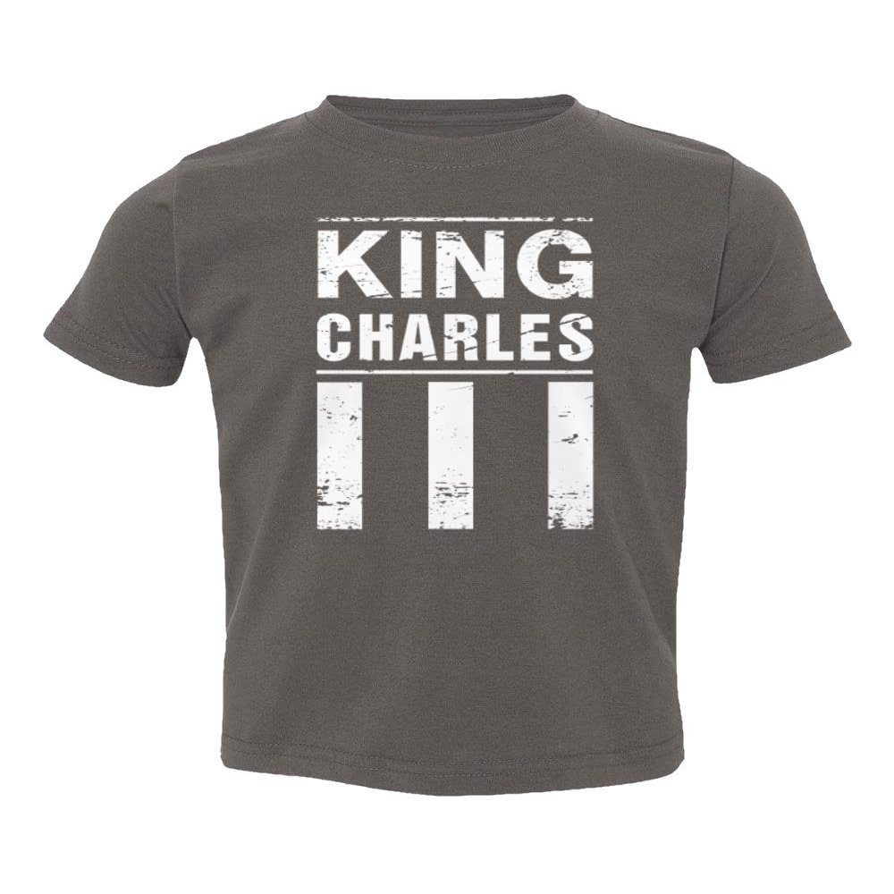 King Charles III King of England Toddler T-Shirt (Gray, 3T)