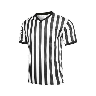 redgino Men's Referee Shirt Black & White Stripe Costume Umpire Jersey Football Basketball Halloween Accessories XXL