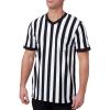 redgino Men's Referee Shirt Black & White Stripe Costume Umpire Jersey Football Basketball Halloween Accessories XXL view 3