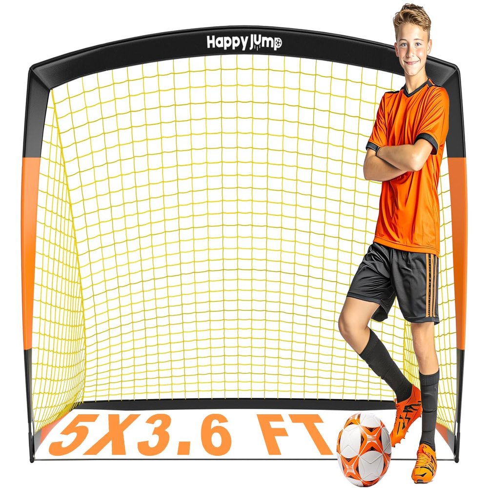 Happy Jump Soccer Goal Soccer Net for Kids Backyard 5x3.6 FT, 1 Pack