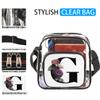bisibuy Floral G Letter Clear Crossbody Bag Clear Messenger Bag Shoulder Bags Clear Purse Stadium Approved for Concerts Sports Events Work Travel view 2