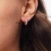 14K Gold Plated Sterling Silver Post Diamond Studded Huggie Earrings,Rose Gold Plated Small Cubic Zirconia Chunky Hoop Earrings for Women 8mm 10mm 12mm (12mm, Rose gold) view 3