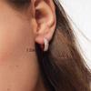 14K Gold Plated Sterling Silver Post Diamond Studded Huggie Earrings,Rose Gold Plated Small Cubic Zirconia Chunky Hoop Earrings for Women 8mm 10mm 12mm (12mm, Rose gold) view 4