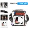 bisibuy Floral C Letter Clear Crossbody Bag Clear Messenger Bag Shoulder Bags Clear Purse Stadium Approved for Concerts Sports Events Work Travel view 2