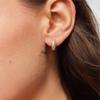 14K Gold Plated Sterling Silver Post Diamond Studded Huggie Earrings,Rose Gold Plated Small Cubic Zirconia Chunky Hoop Earrings for Women 8mm 10mm 12mm (8mm, Gold) view 2