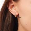 14K Gold Plated Sterling Silver Post Diamond Studded Huggie Earrings,Rose Gold Plated Small Cubic Zirconia Chunky Hoop Earrings for Women 8mm 10mm 12mm (8mm, Gold) view 3