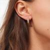14K Gold Plated Sterling Silver Post Diamond Studded Huggie Earrings,Rose Gold Plated Small Cubic Zirconia Chunky Hoop Earrings for Women 8mm 10mm 12mm (8mm, Gold) view 4