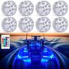 Seaponer Boat Lights Wireless Battery Operated, Waterproof Marine Led Light for Deck Light Courtesy Interior Lights, for Fishing Kayak Duck Jon Bass Boat, RGB Multi Color Remote Controlled, 8pcs view 1