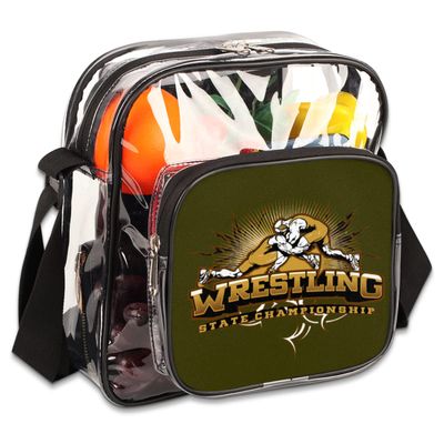 bisibuy Sport Wrestling Clear Crossbody Bag Clear Messenger Bag Shoulder Bags Clear Purse Stadium Approved for Concerts Sports Events Work Travel