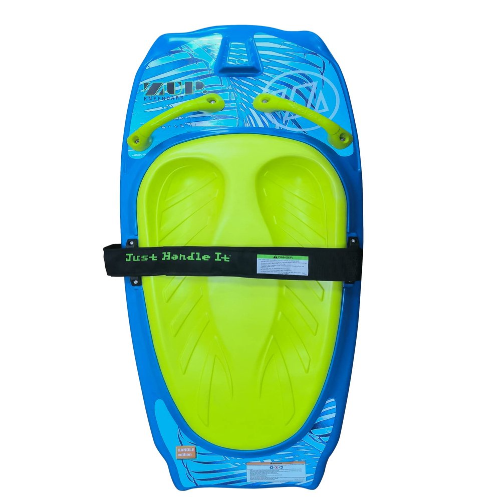 ZUP Kneeboard with Adjustable Padded Strap with Comfortable EVA Foam Pad, Ideal for Watersports and Knee Boarding, 50 x 20, Blue w/ Lime Pad