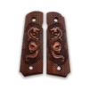 Zib Grips, 1911 Grips, Dragon Grips, 1911 Accessories, 1911 Ambi Safety Cut Grips, 1911 Full Size, for Ruger, Colt, Kimber, Taurus, Remington and Widely Fits 1911 Models, Brown, Black, Rusty Walnut view 1